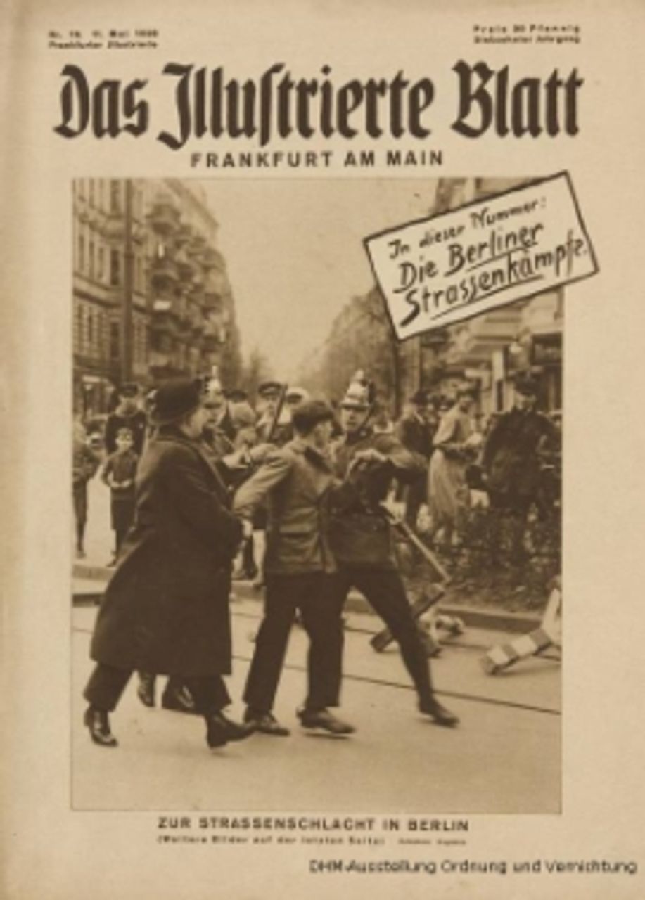 „Die Berliner Straßenkämpfe“, Das Illustrierte Blatt, Nr. 19, 11. Mai 1929 (Berlin, Stiftung Stadtmuseum Berlin; Foto: Oliver Ziebe)
