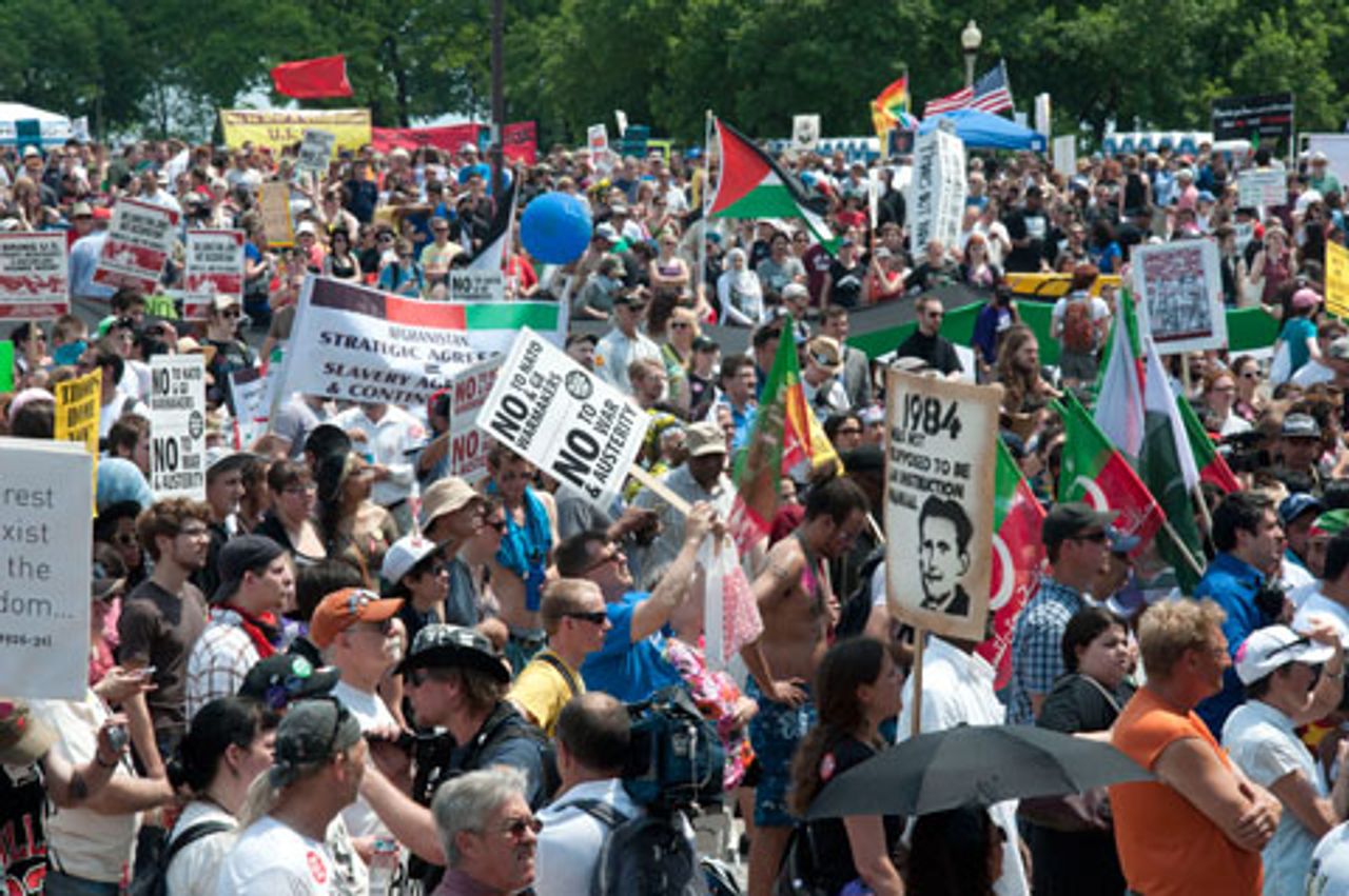 Die Protestversammlung in Chicago
