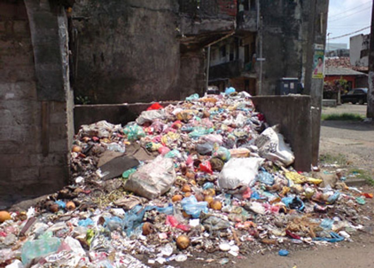 Uncollected refuse in street