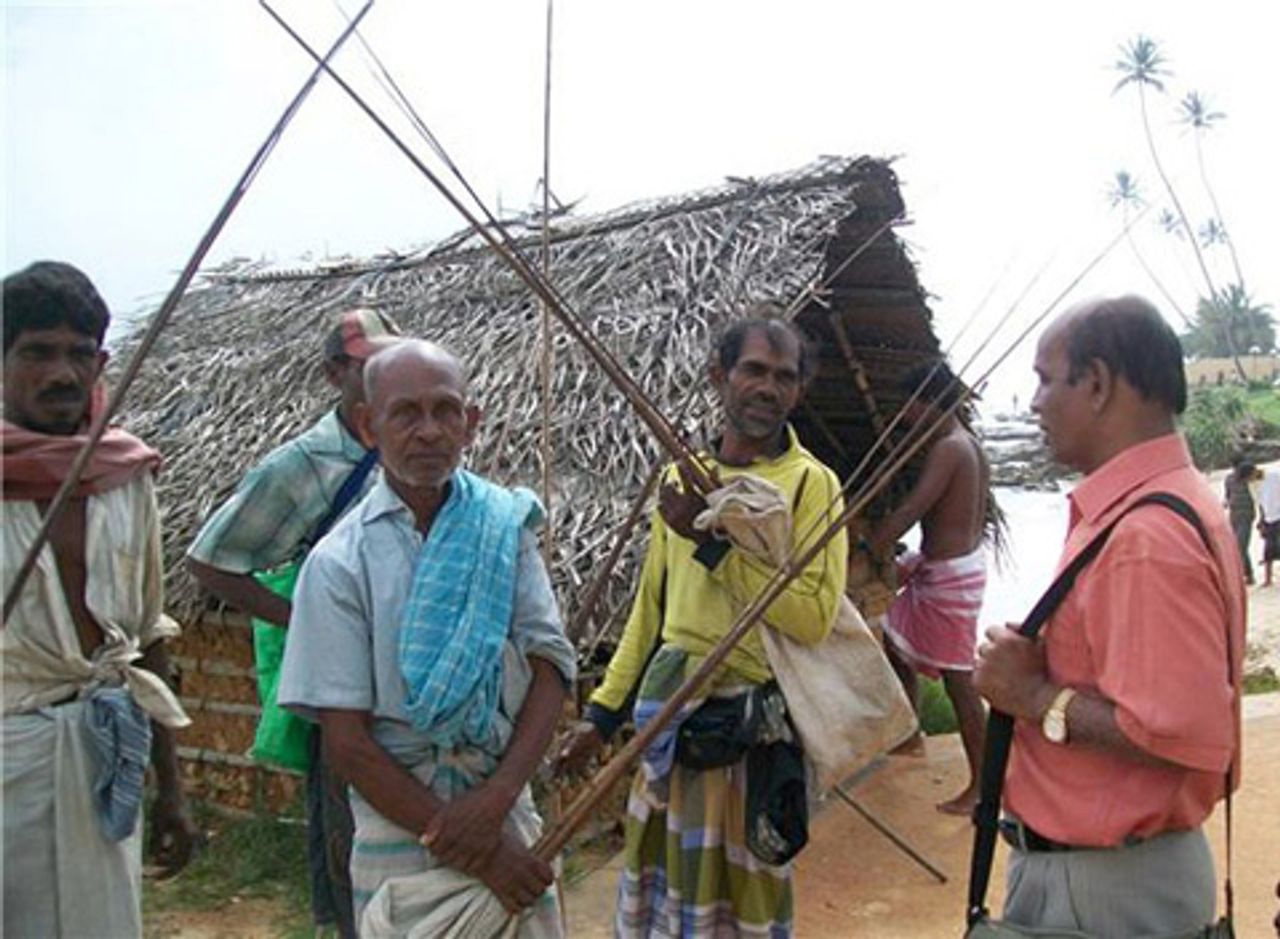 Stilt fishermen explain their problems
