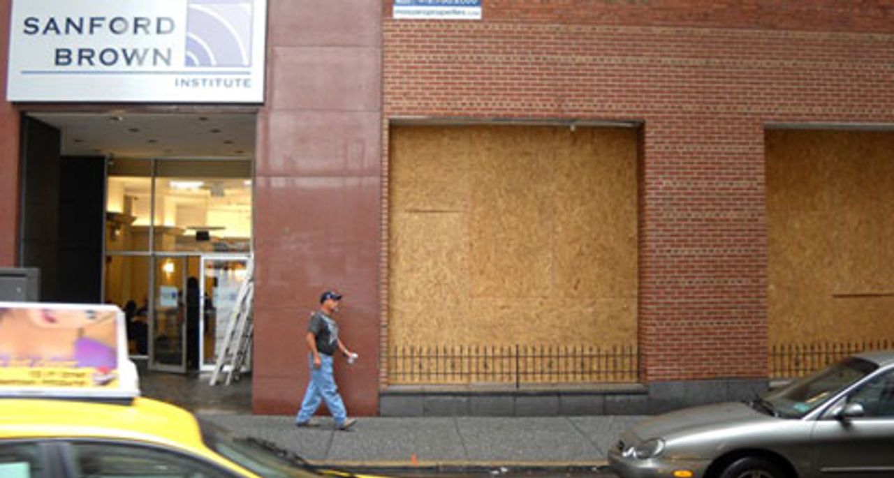Many offices and store fronts are being boarded up in perperation for the G20 summit