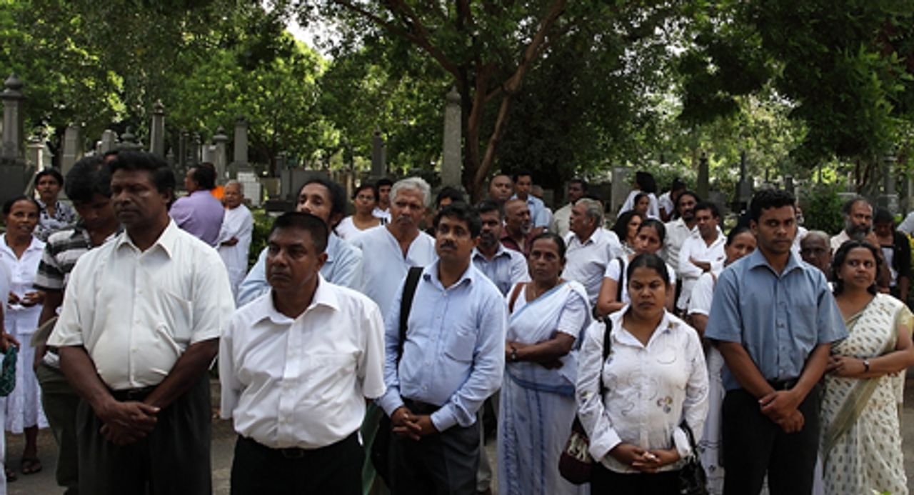 A section of the crowd at funeral ceremony