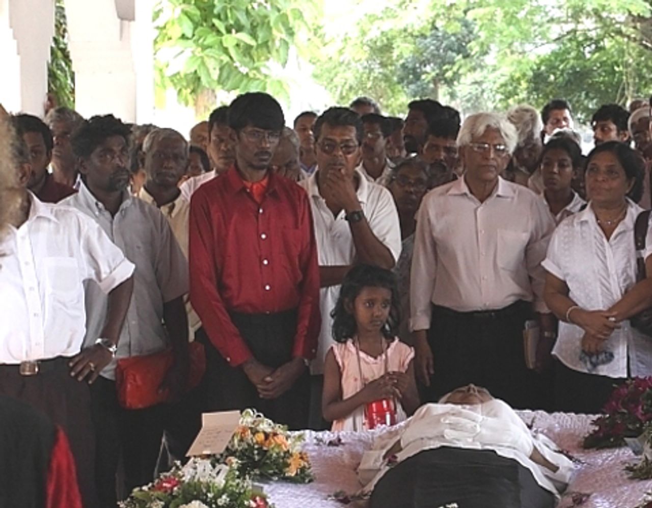 At the funeral ceremony