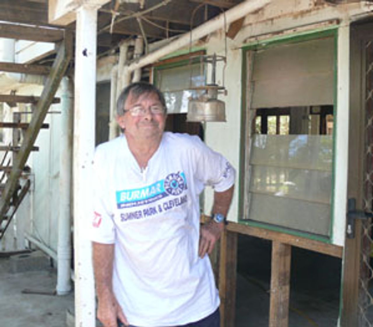 Frank Beaumont outside his wrecked Goodna home