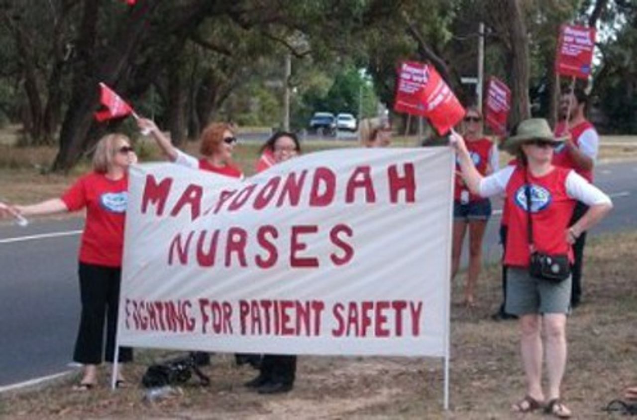 Maroondah nurses protest outside hospital
