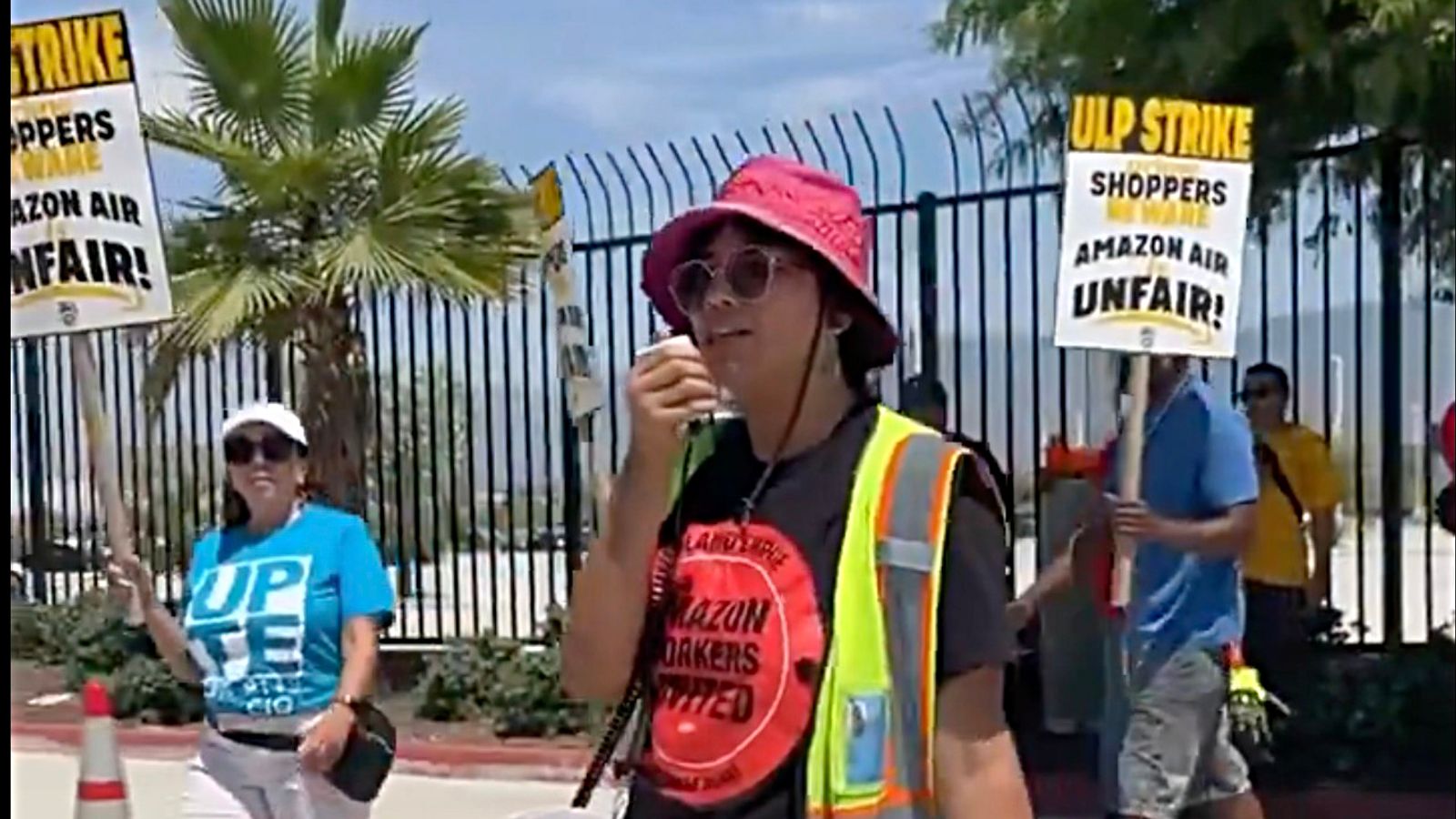 Amazon workers carry out oneday strike at San Bernardino air hub