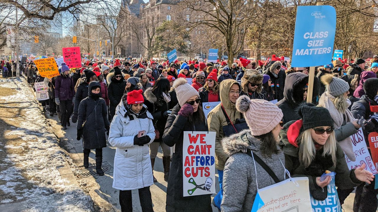 A section of the protest in Toronto