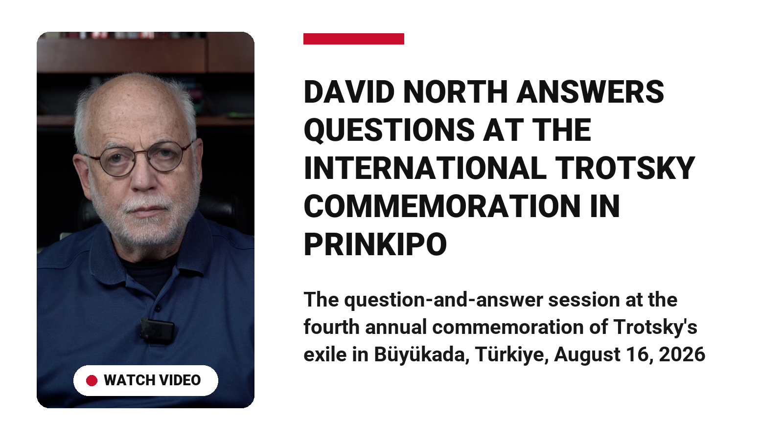 David North répond aux questions lors de la commémoration internationale de Trotsky à Prinkipo