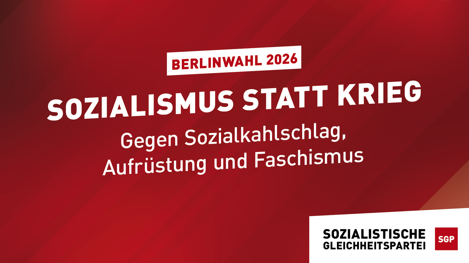 Socialist Equality Party Opposes War And Austerity