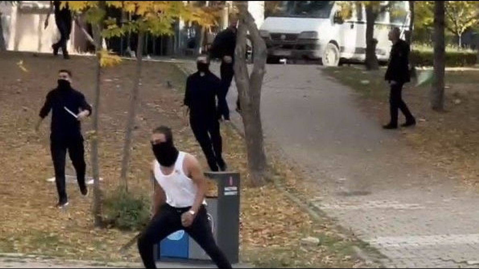 Grey Wolves fascists attack leftist students at a university in Ankara, Turkey