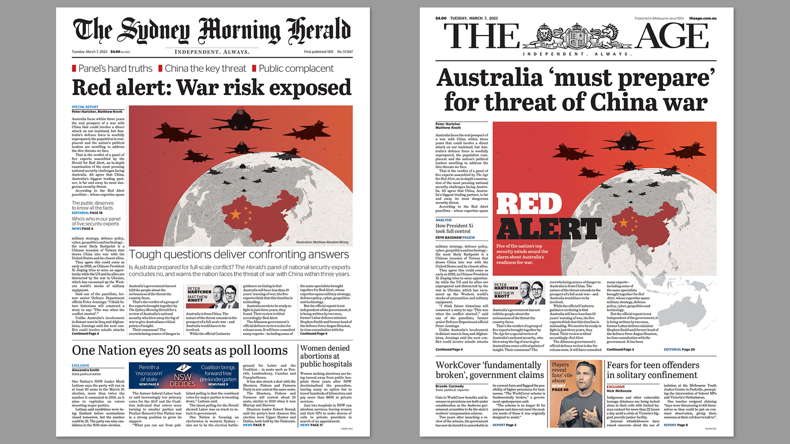 Des journaux australiens appellent à la guerre avec la Chine, aux armes nucléaires et à la conscription massive