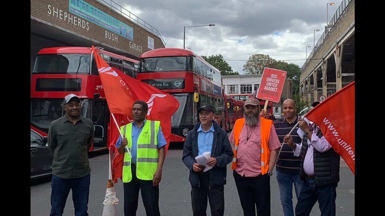 London United bus drivers on strike “What we’re all facing is the same