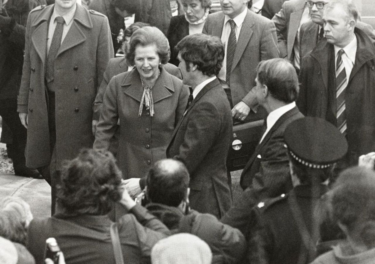 Margaret Thatcher on a visit to Salford in 1982. From the University Archives and Special Collections