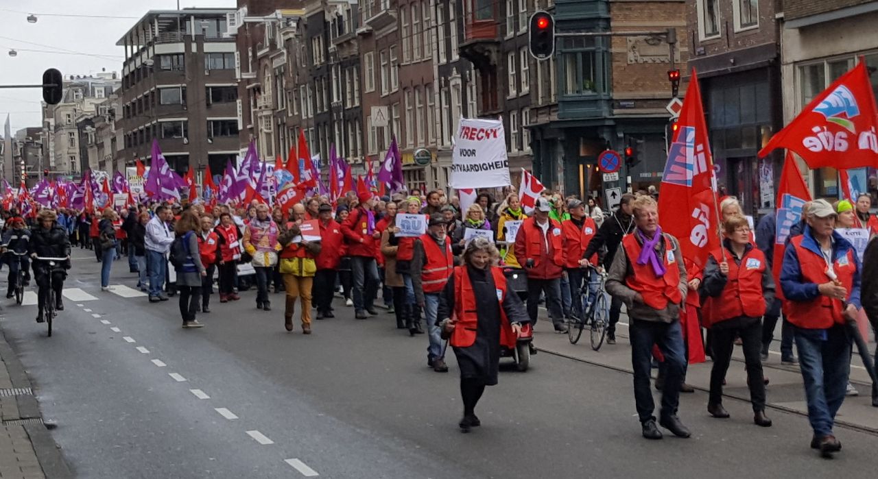 Part of the demonstration in Amsterdam