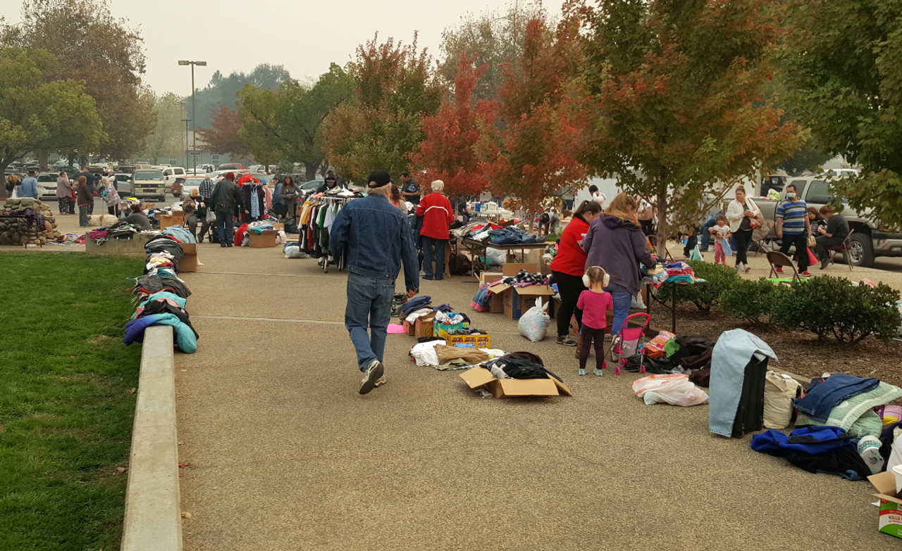 Some of the donations for fire survivors in Chico