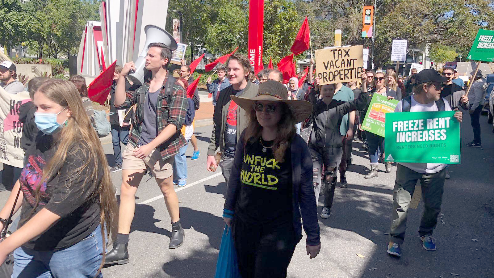 Australian Greens stage housing protest at Labor Party conference ...