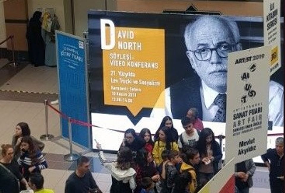 A poster for the event with David North at the Istanbul book fair