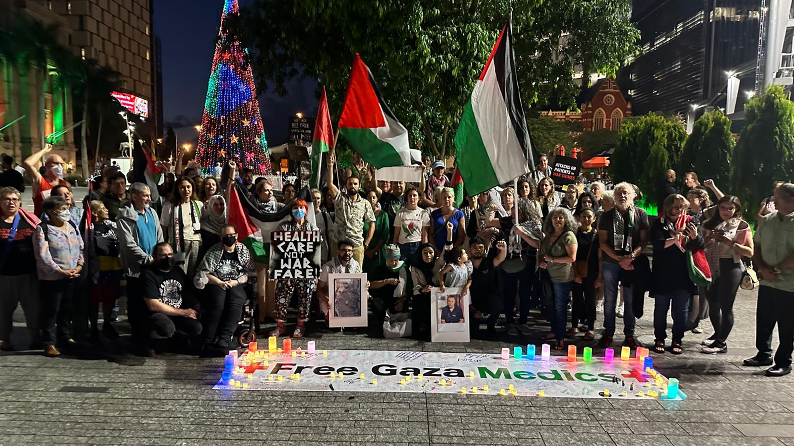 オーストラリア全土でガザ病院攻撃に反対し医療従事者の釈放を求めるデモが行われる