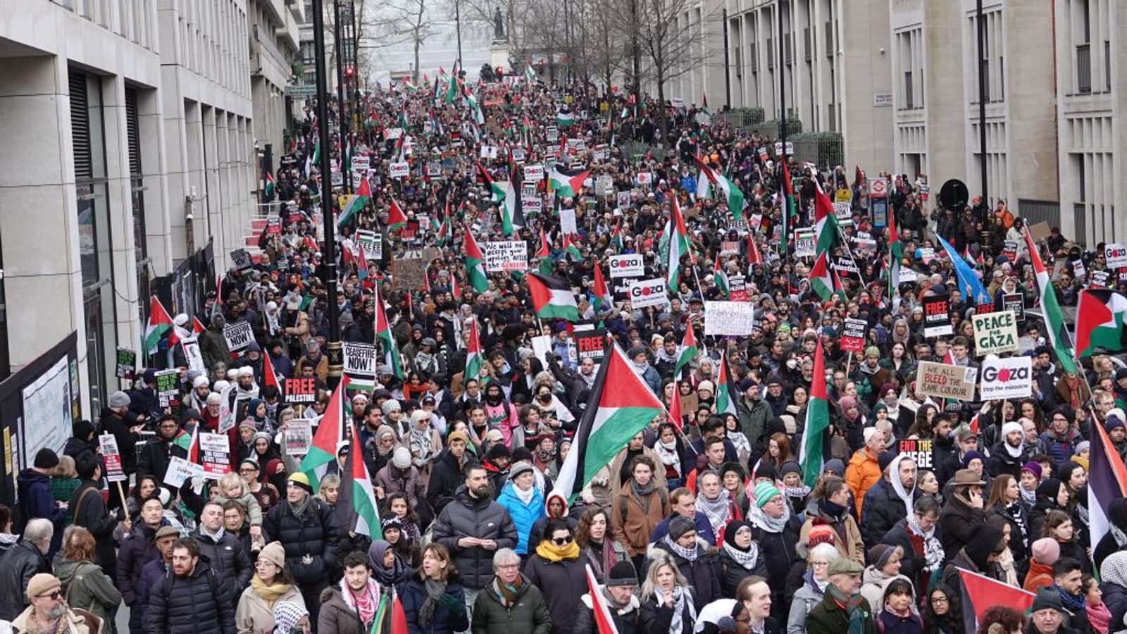 Eine halbe Million demonstrieren in London gegen den israelischen Völkermord in Gaza und den Krieg gegen den Jemen
