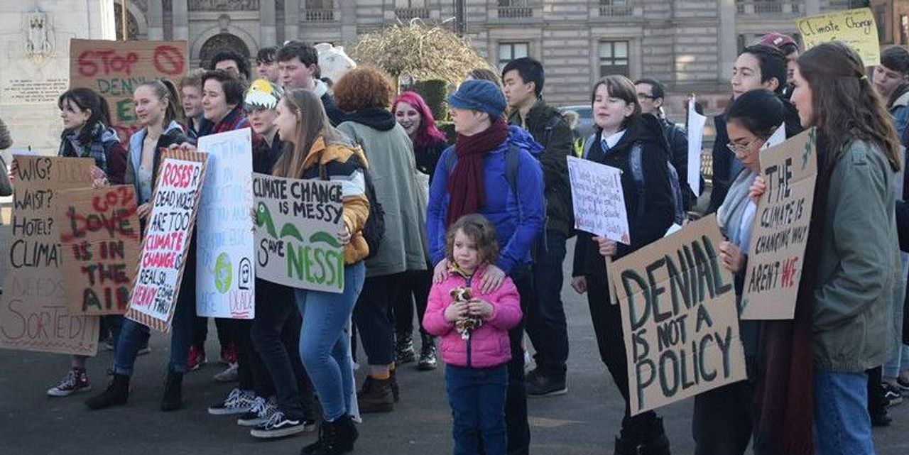 A section of the protest in Glasgow