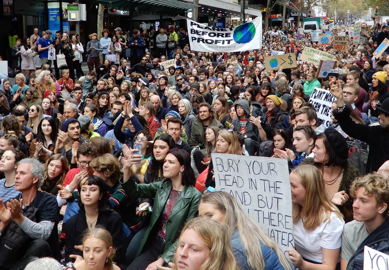 Part of the Melbourne, Australia rally against climate change