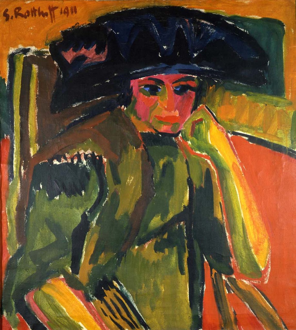Karl Schmidt-Rottluff, Portrait of Rosa Schapire, 1911, oil on canvas, Brücke museum © VG Bild-Kunst, Bonn