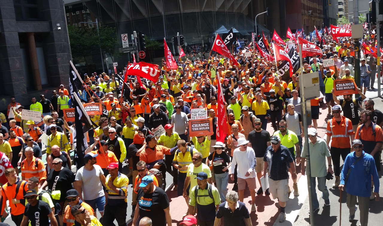 Australia Over 150,000 workers protest against assault on wages and