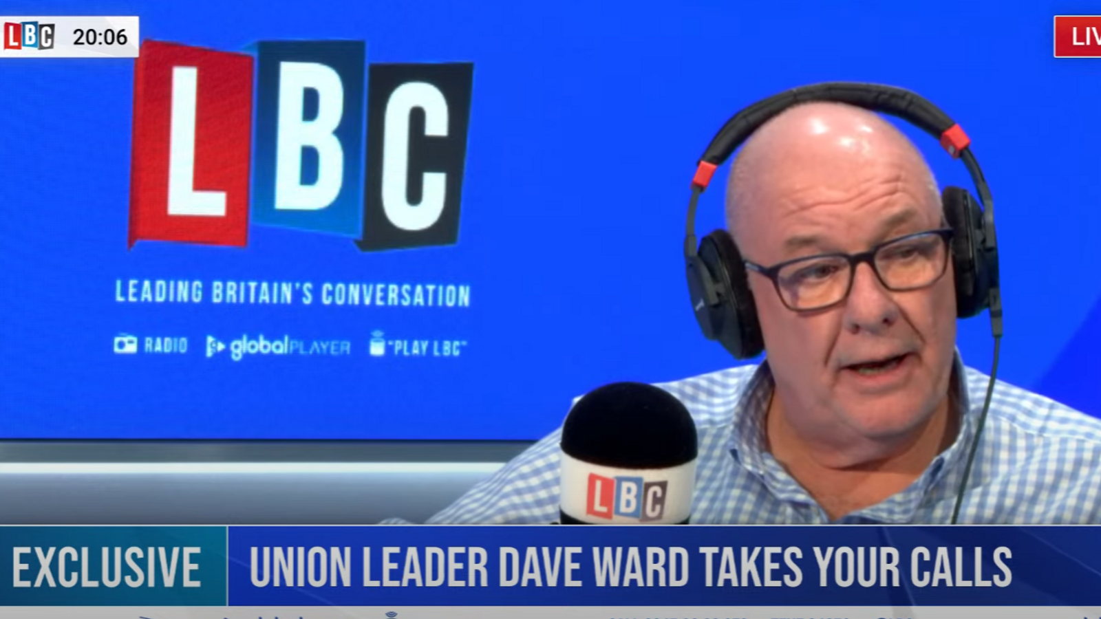 CWU-Generalsekretär Dave Ward wurde während einer LBC-Radiosendung von Postangestellten verprügelt