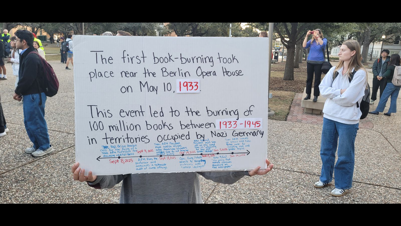 Students, faculty protest against academic censorship at Texas A&M University