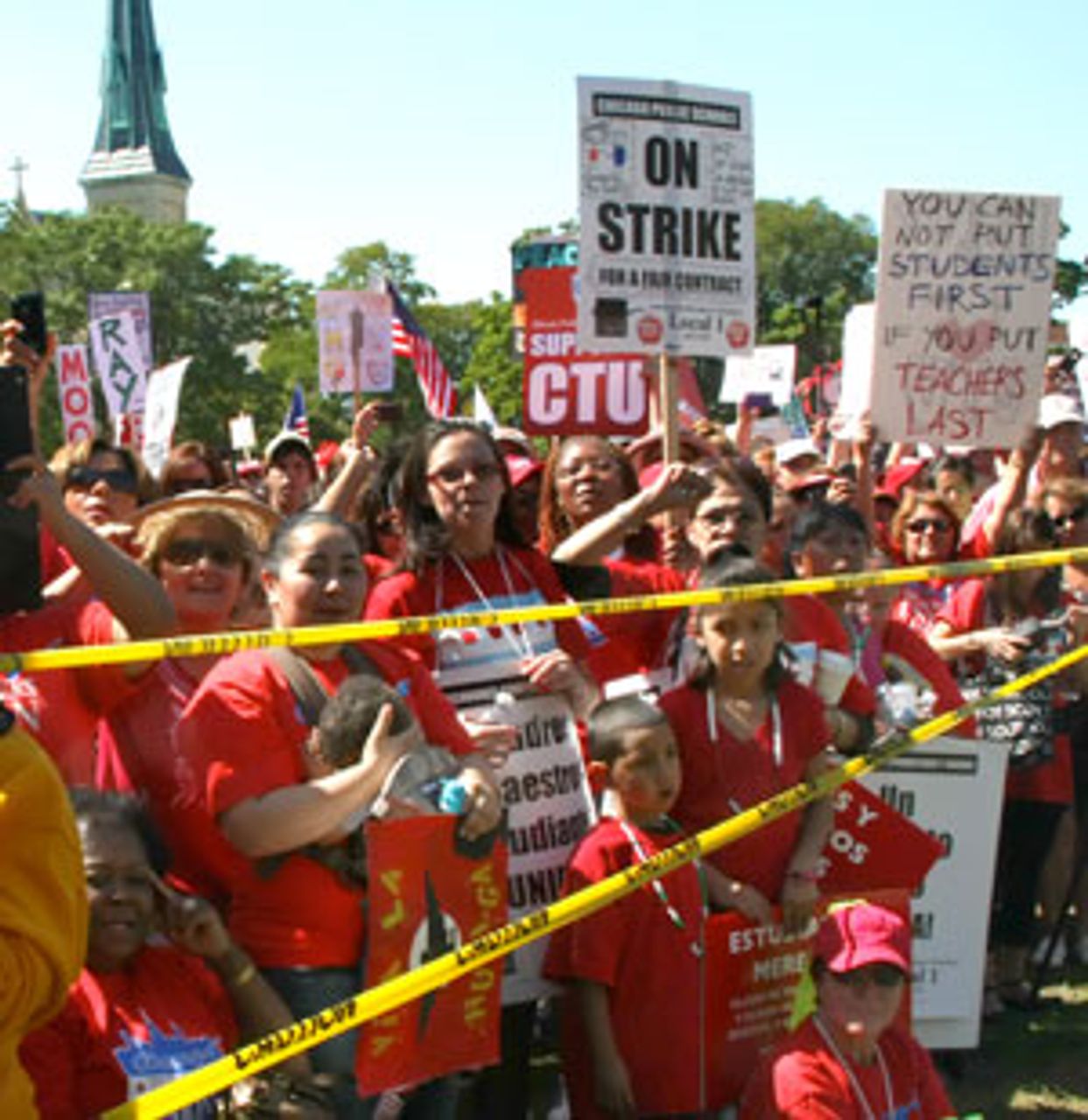 Lehrer am Samstag bei der Demonstration