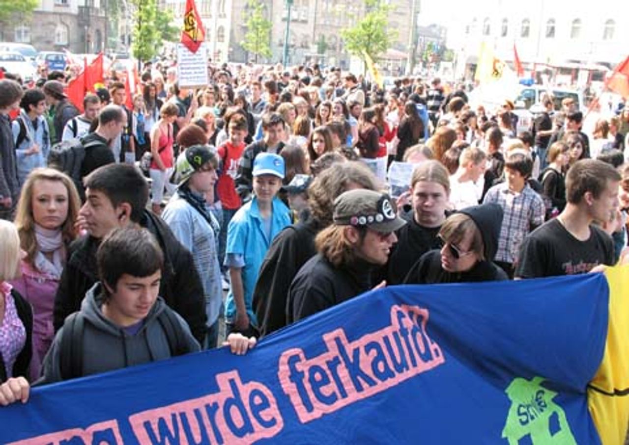 Auf der Demonstration in Duisburg