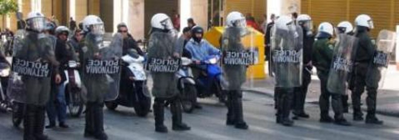 Bereitschaftspolizei bei Demonstration