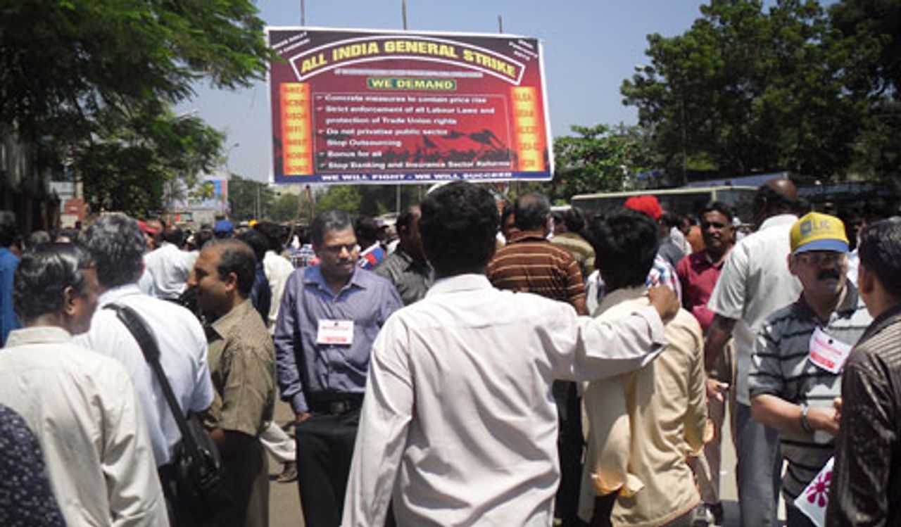 Kundgebung von Streikenden am Dienstag in Chennai, der Hauptstadt des Bundesstaates Tamil Nadu