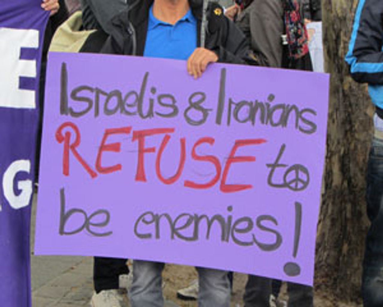Plakat eines Demonstranten