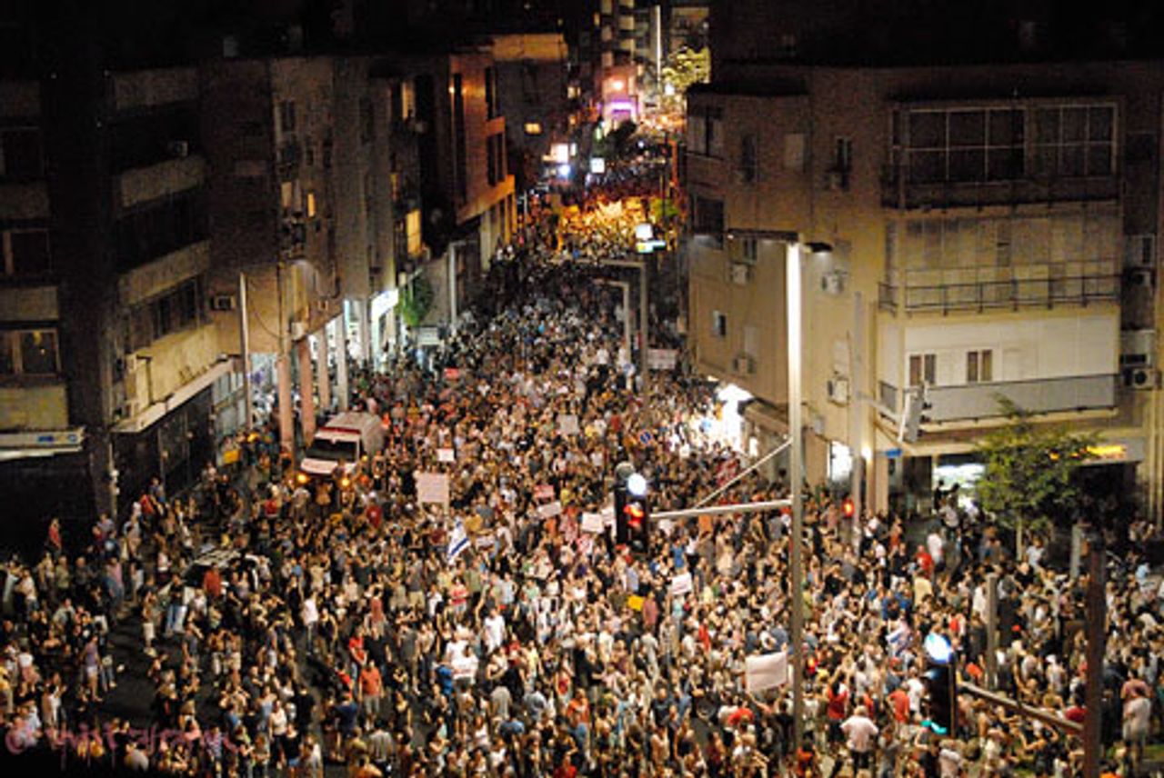 Demonstration in Tel Aviv am 30. Juli mit hundertfünfzigtausend Teilnehmern