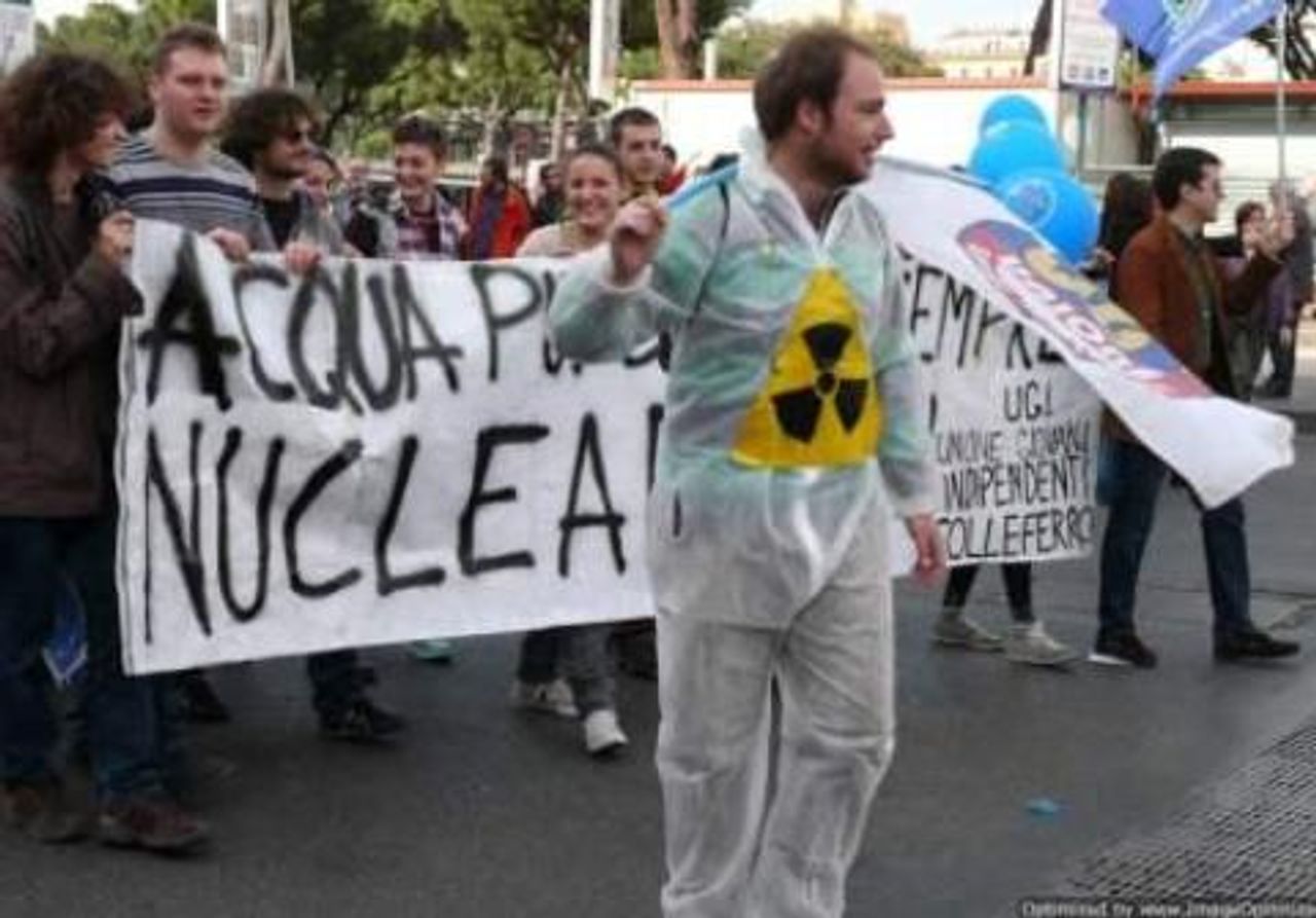 Demonstration gegen Nuklearenergie und Wasserprivatisierung, März 2011 in Rom, Foto: Silvia Marinelli