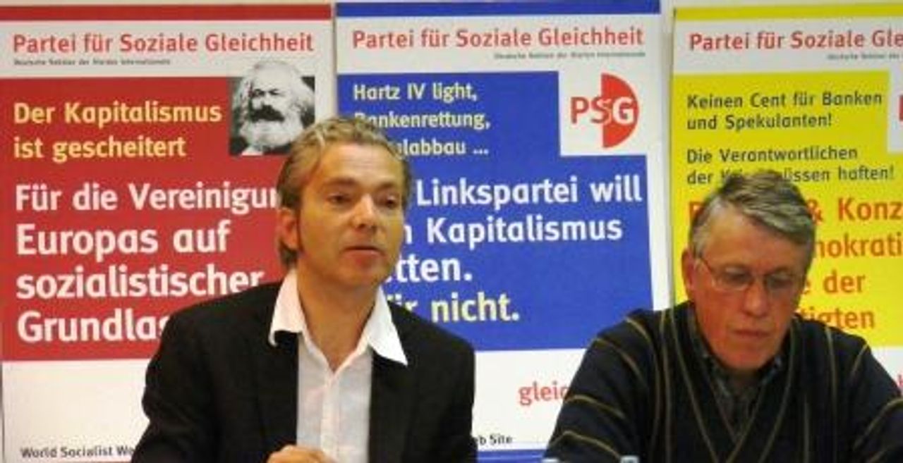 Versammlung in Frankfurt mit Dietmar Gaisenkersting (links) und Helmut Arens
