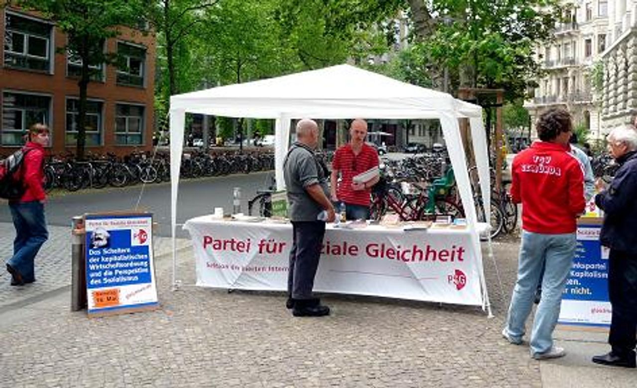 Infostand in Leipzig