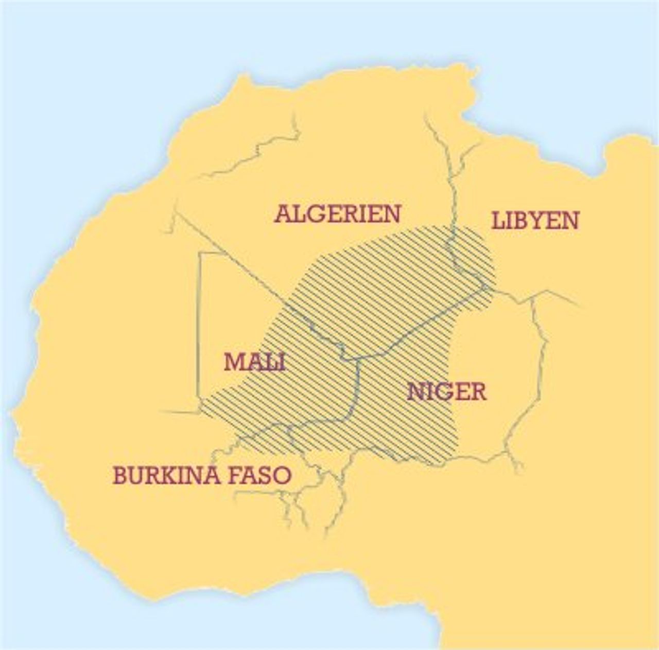 Lebensgebiete der Tuareg (GNU-Lizenz Mark Dingemanse)
