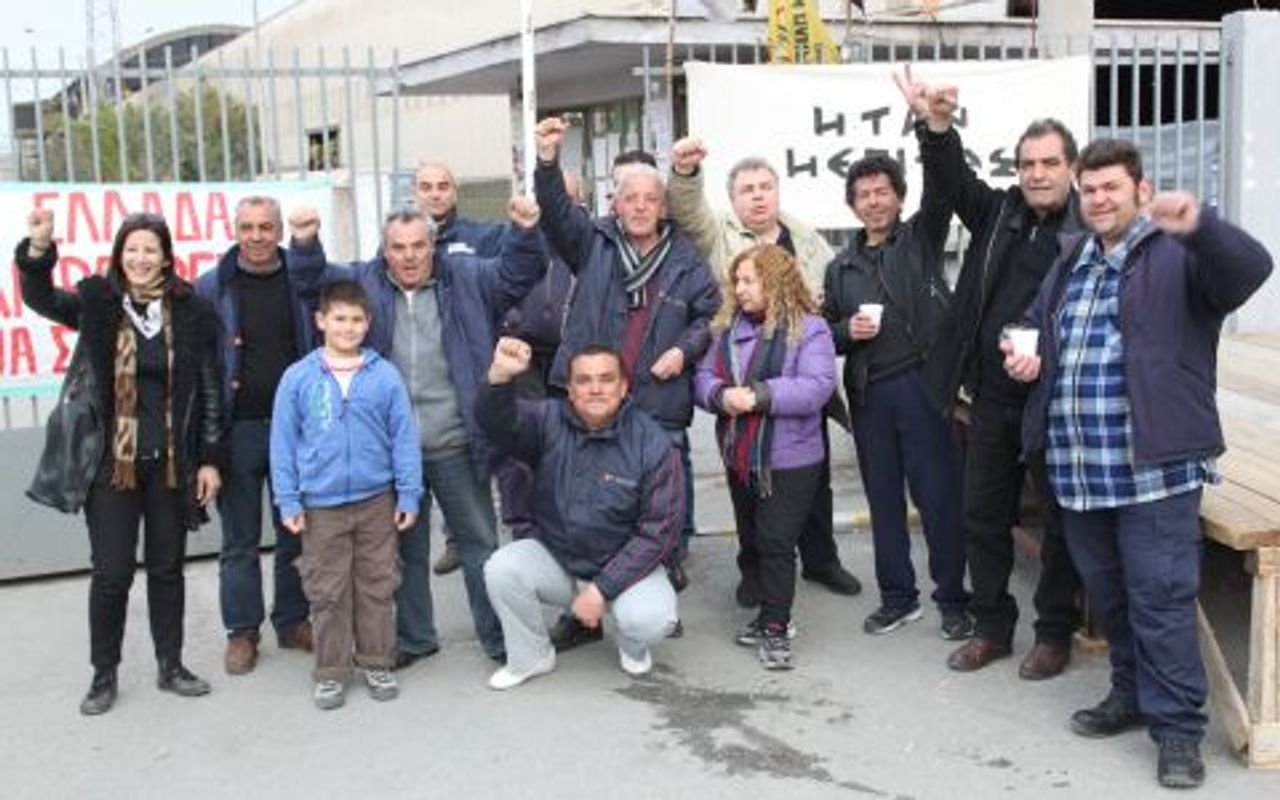 Streikposten in Halyvourgia