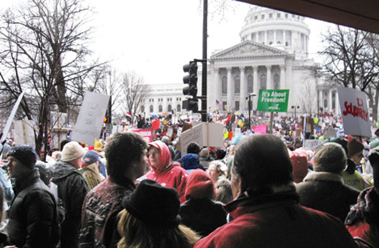 Demonstranten in Madison