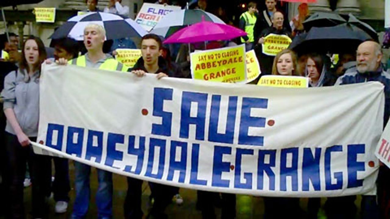 Supporters of Abbeydale Grange school protest