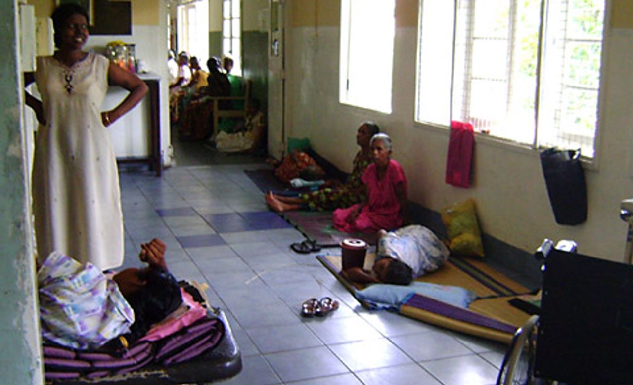 Patients inside Maharagama Cancer Hospital