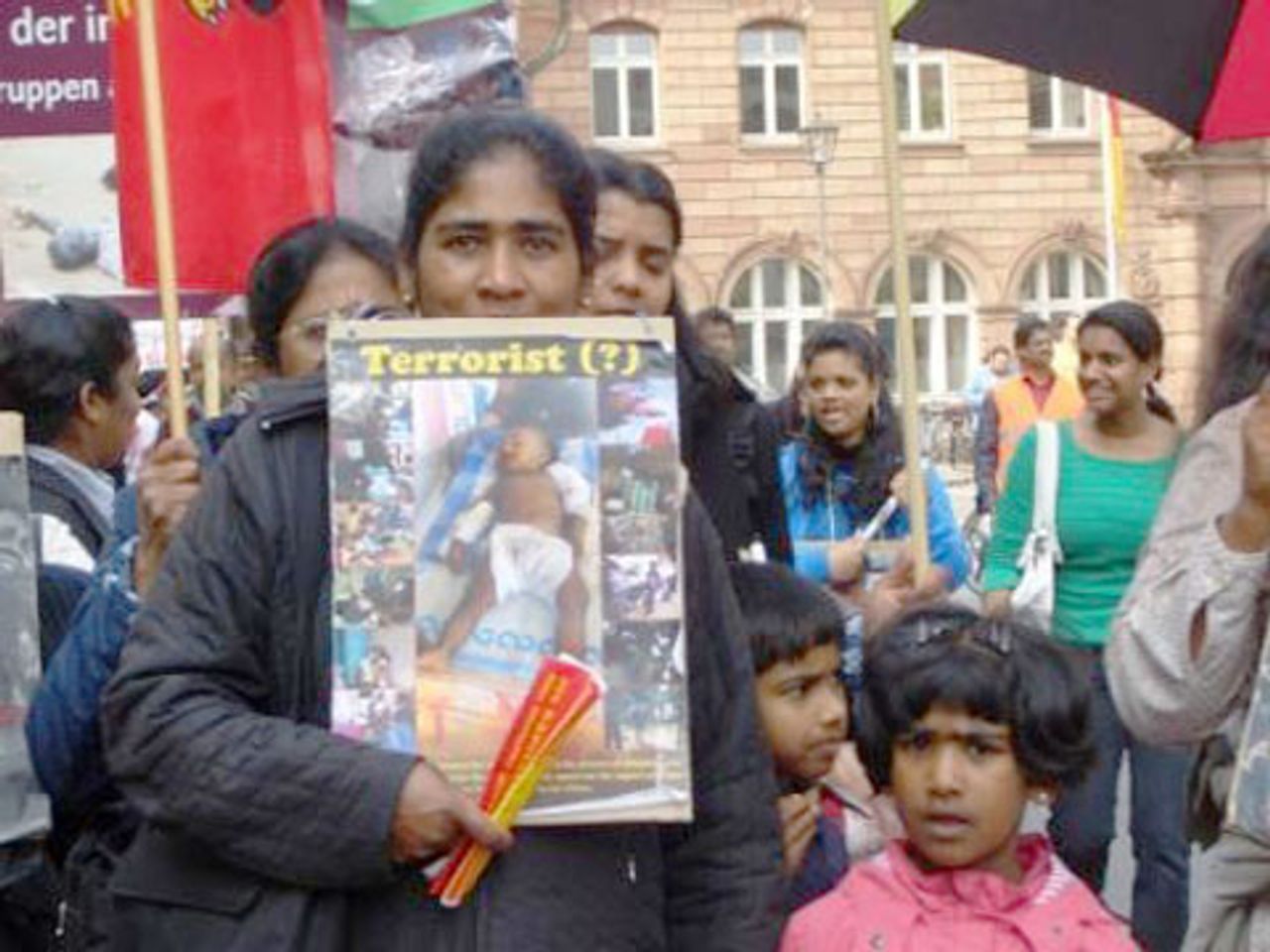 Tamils participating in the Frankfurt demonstration