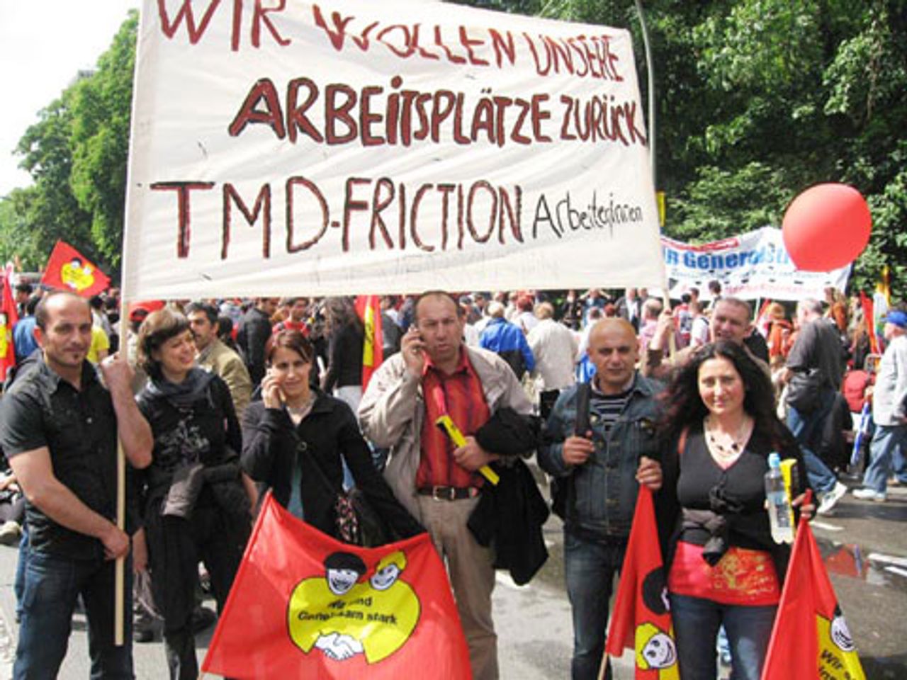 Sacked workers on the demonstration