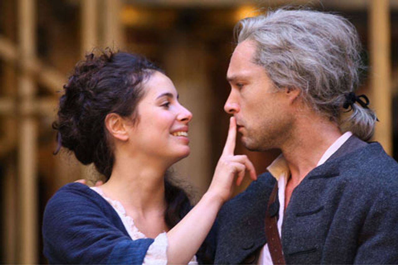 Alix Riemer as Carnet and John Light as Thomas Paine in A New World: A Life of Thomas Paine (Photo: John Haynes)