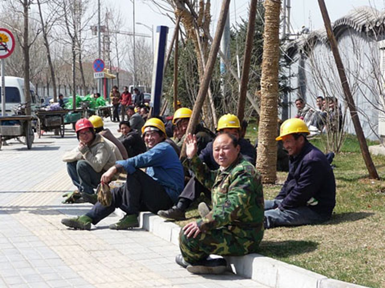 Migrant construction workers in Beijing  