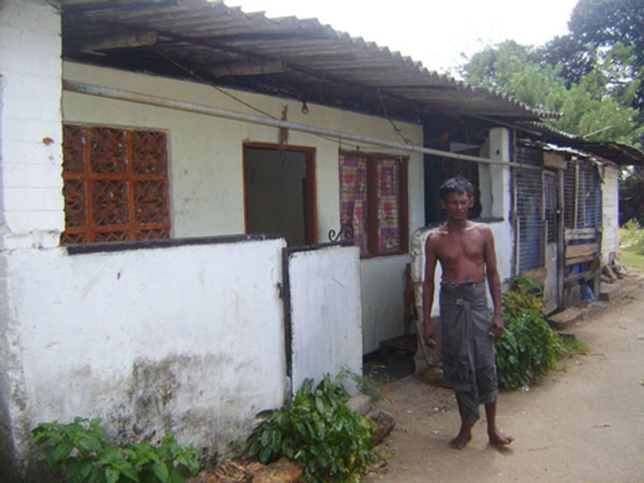 B.A. Jayantha outside his Wanathamulla home