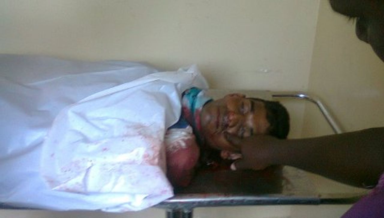 Warnakulasuriya's body in Chilaw hospital