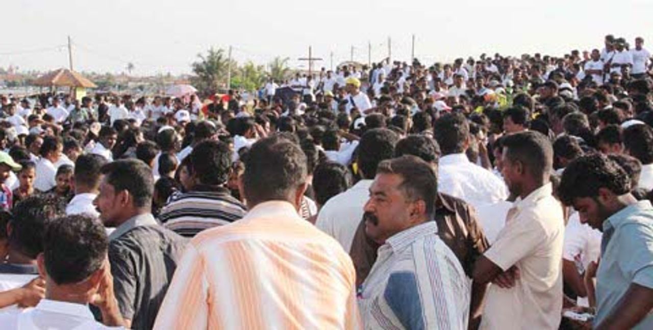 A section of the crowd at the cemetry